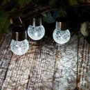 3-Piece Set of Solar Powered Lamps with Cracked Glass