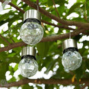 3-Piece Set of Solar Powered Lamps with Cracked Glass