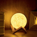 3D Moon Lamp (with Wooden Stand)