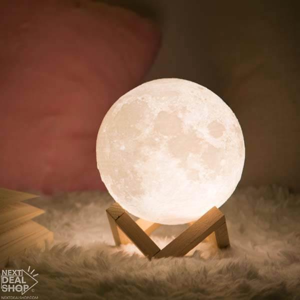 3D Moon Lamp (with Wooden Stand)